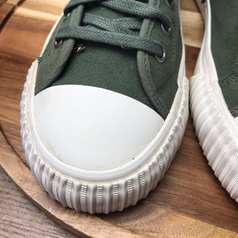 PF Flyers Center Hi Sneakers M 10 W 11.5 Olive Green Canvas High Top Shoes View 5